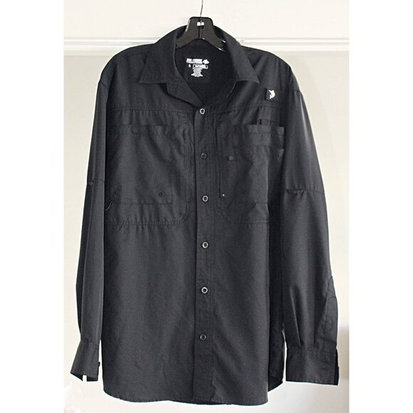 Reel Legends - Men’s Saltwater II Performance Fishing Shirt in Black, size Small - Picture 3 of 7